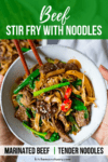 Beef stir fry with noodles in a bowl