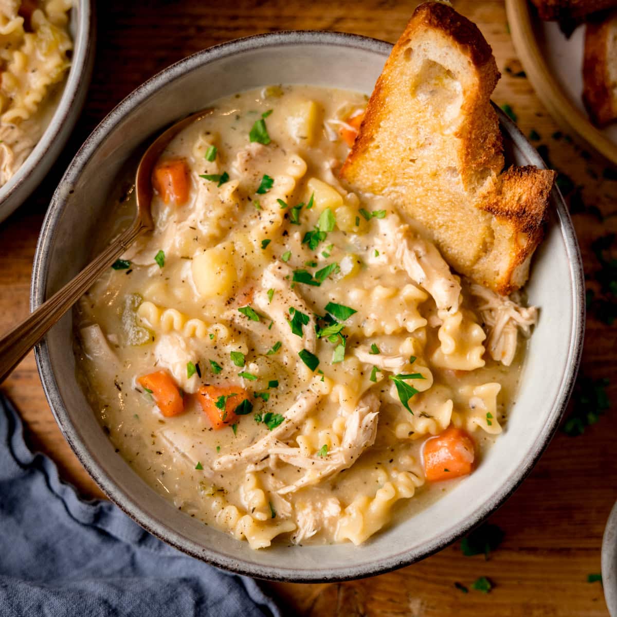 Creamy Chicken Noodle Soup (US style)