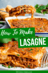 Two image collage of lasagne