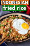 Indonesian fried rice with fried egg on top