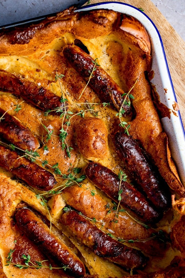 Close up overhead shot of toad in the hole
