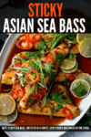 Asian-style sea bass fillets on a baking tray with spring onion and chilli toppings