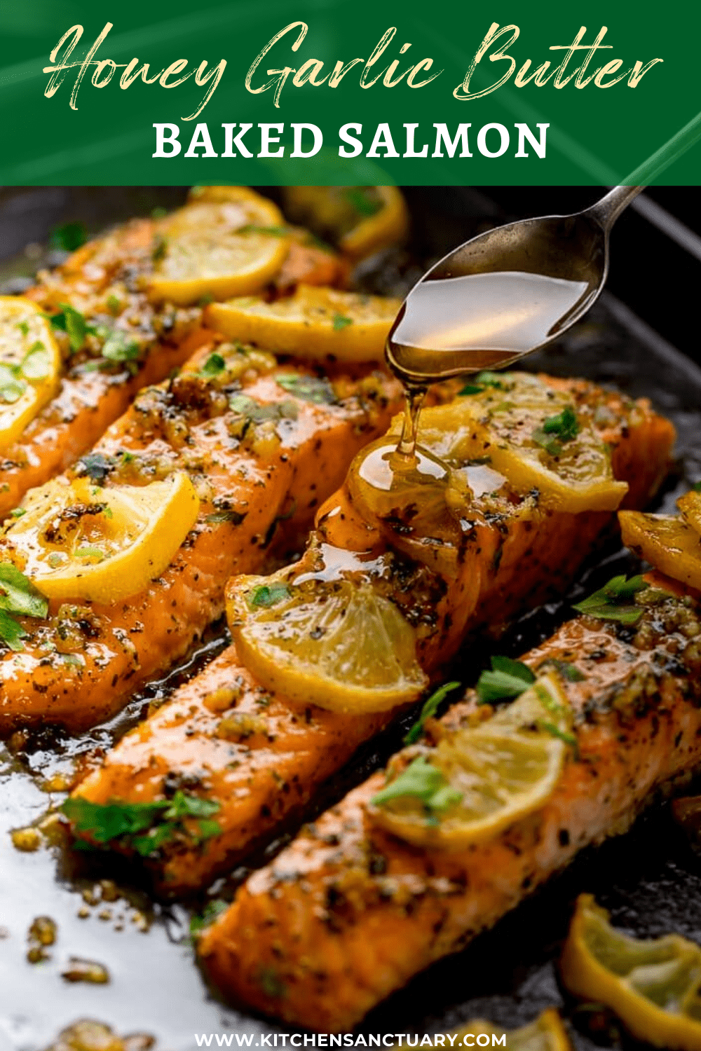 Honey Garlic Butter Baked Salmon - Nicky's Kitchen Sanctuary