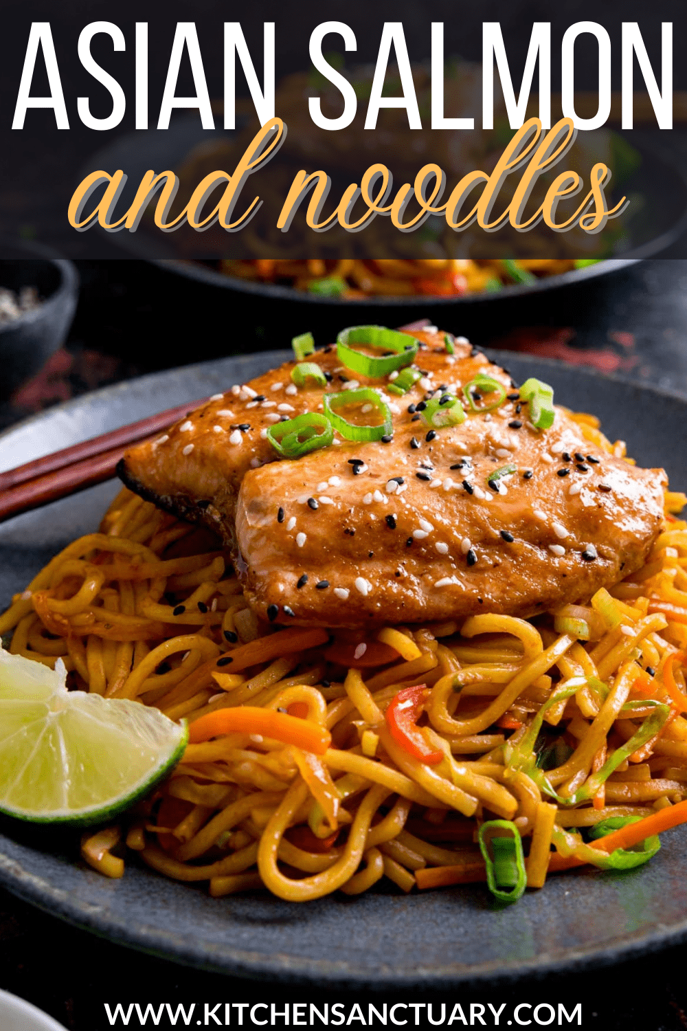 Asian Salmon with Chilli Lime Noodles - Nicky's Kitchen Sanctuary