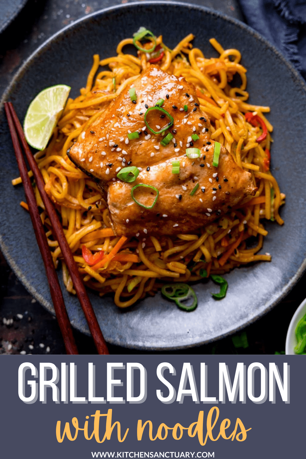 Asian Salmon with Chilli Lime Noodles - Nicky's Kitchen Sanctuary