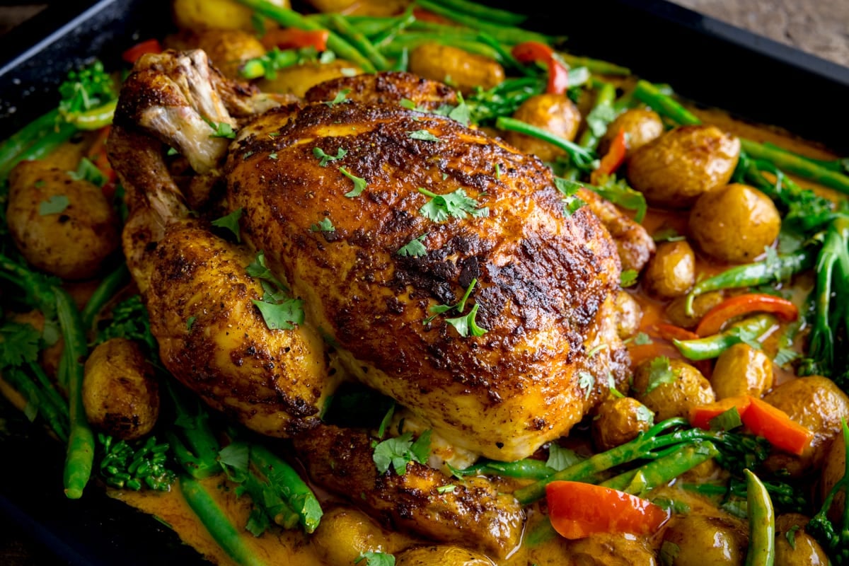 Dutch Oven Whole Roasted Curry Chicken