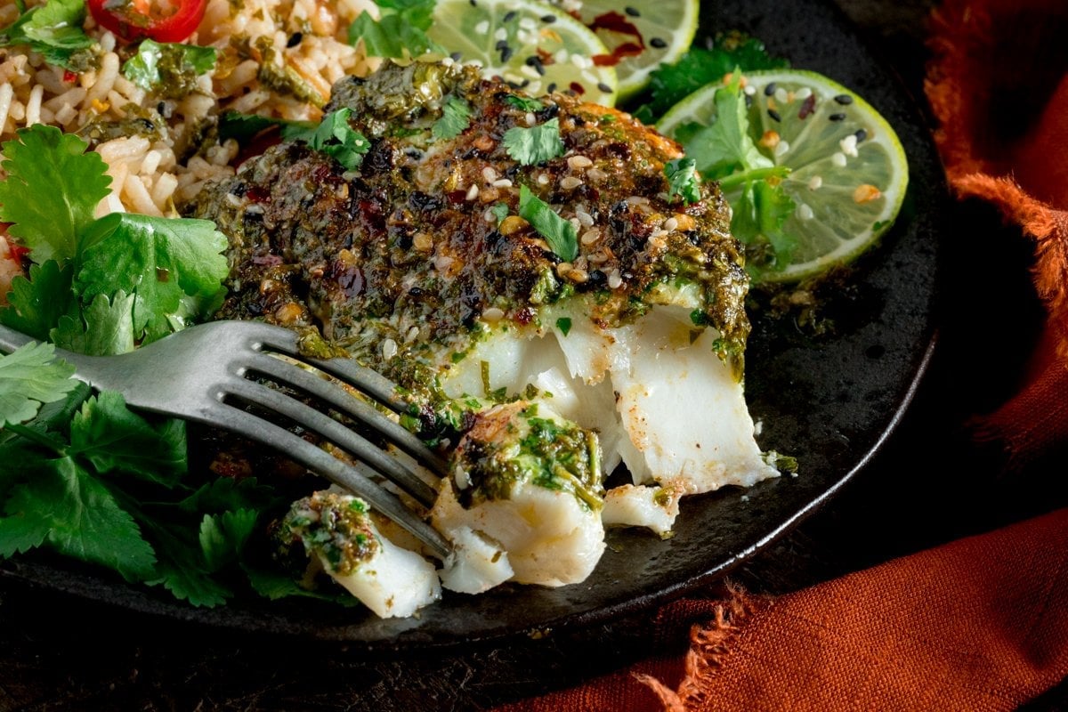 Easy Cod Bake with Coriander and Lime Nicky's Kitchen Sanctuary