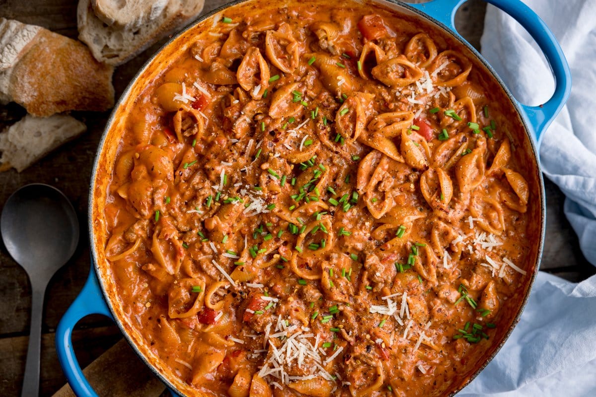 One Pot Creamy Bolognese - Nicky's Kitchen Sanctuary