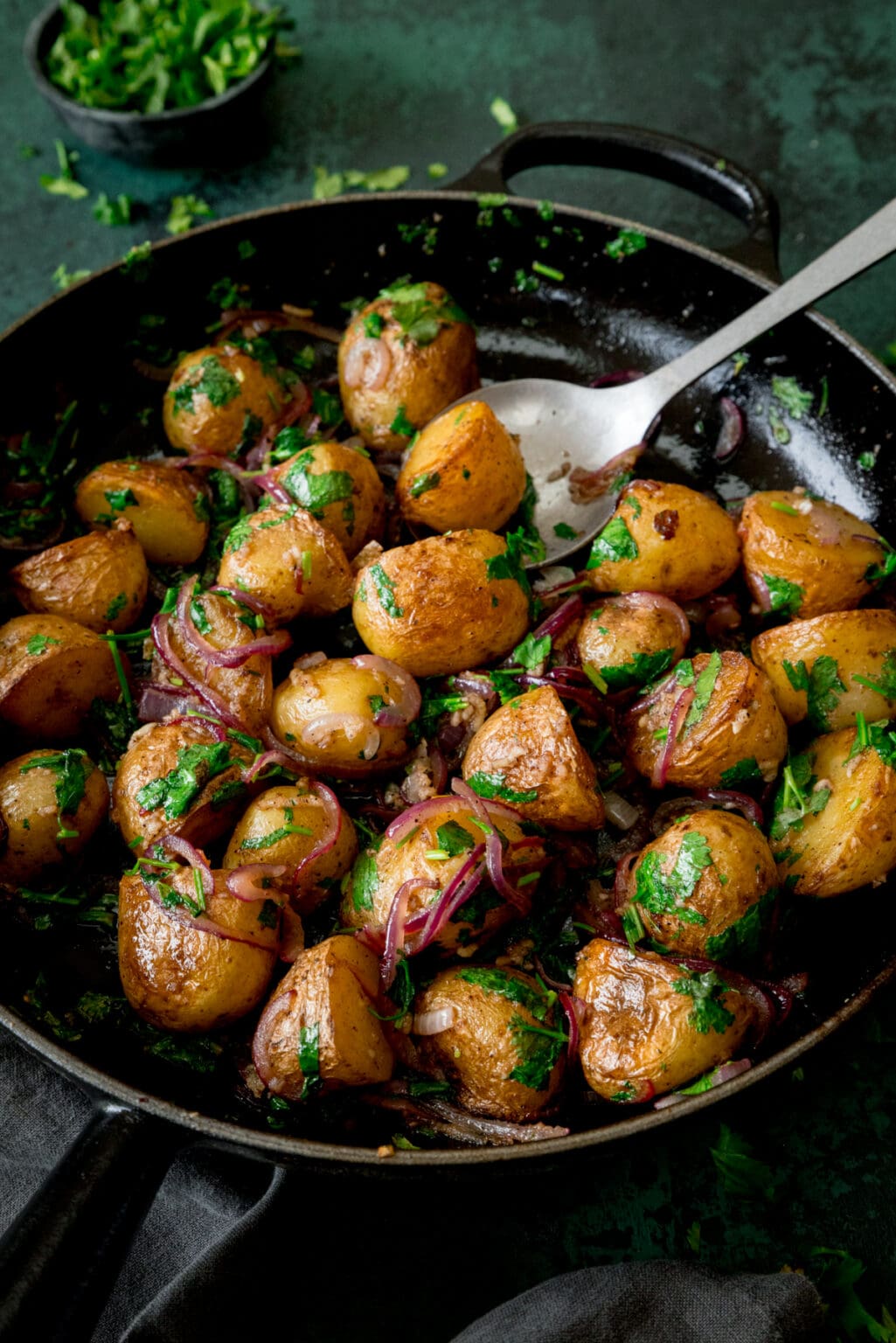 Garlic and Coriander Potatoes Nicky's Kitchen Sanctuary